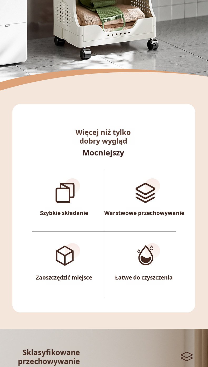 Pojemny kosz na pranie z wygodnymi uchwytami