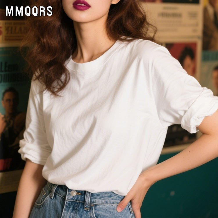 肩丸首コットンの長袖です