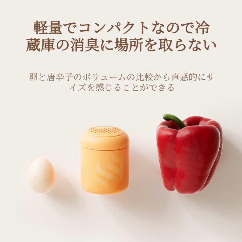 冷蔵庫消臭用 消臭 脱臭炭 多機能 オゾン脱臭 急速消臭 黄色い小瓶 二酸化塩素ジェル 除菌・保存消臭 空気浄化 消臭ボックス