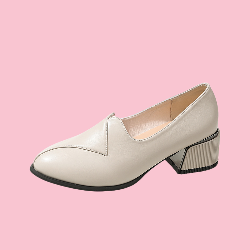 굵은 굽과 뾰족한 기질의 작은 구두