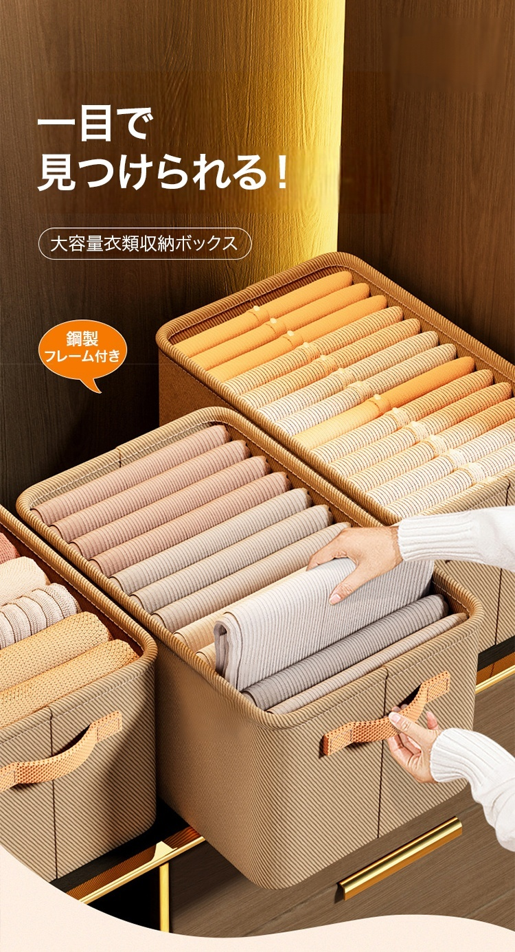 大容量衣類収納ボックスの全体画像