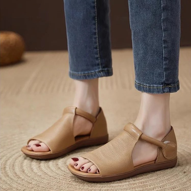 수제 천연 소가죽 샌들