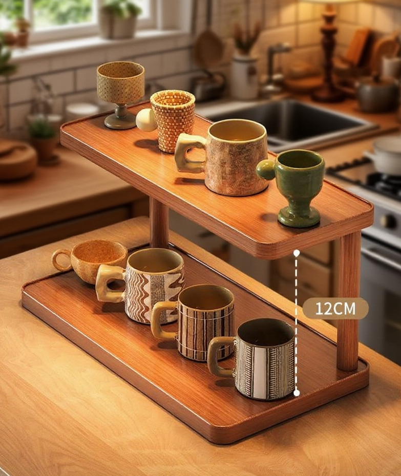 檯面雙層水杯置物架細節近拍