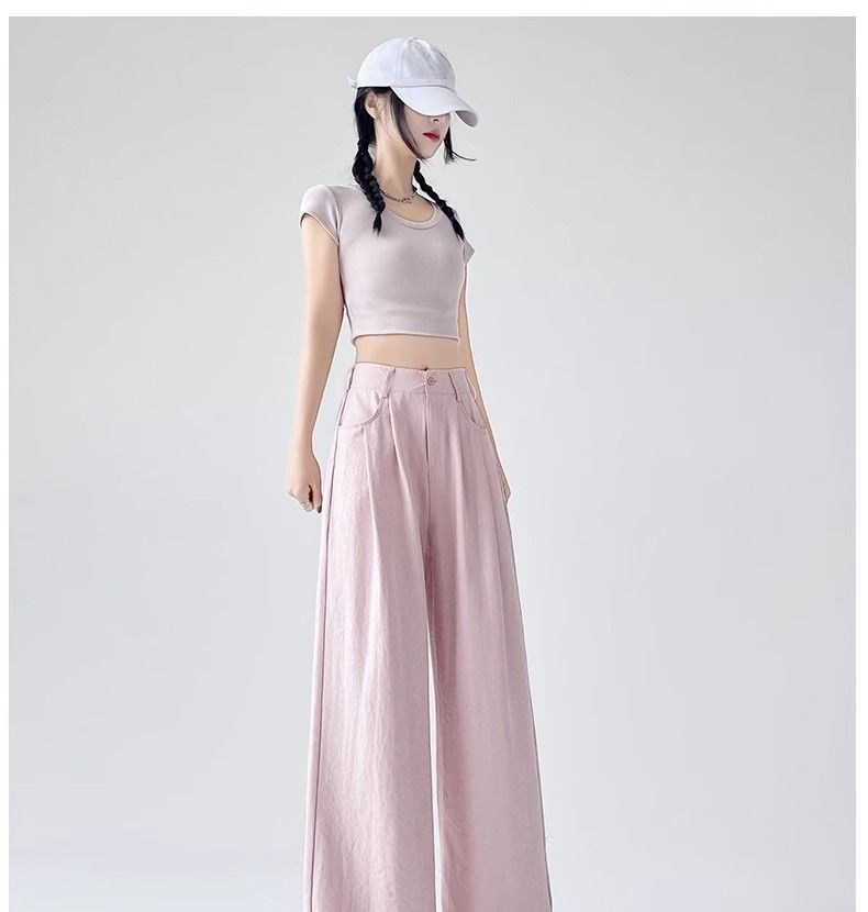 시원한 소재의 블루 울프산 바지 측면 이미지