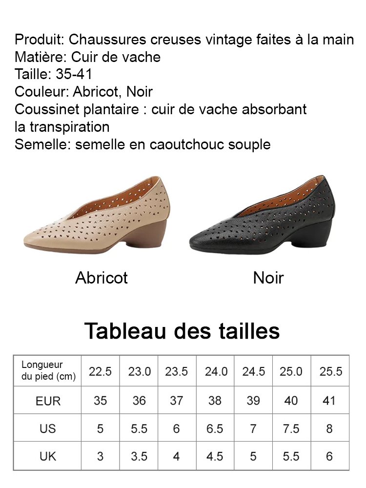 Chaussures rétro artisanales ajourées