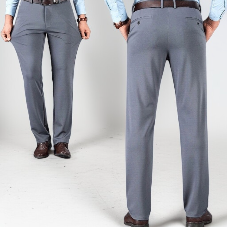 お父さんのカジュアルパンツ 通気性の良いズボン メンズ 春 夏 秋の生地 四方ゴム ハイウエスト 中高年のカジュアルパンツ