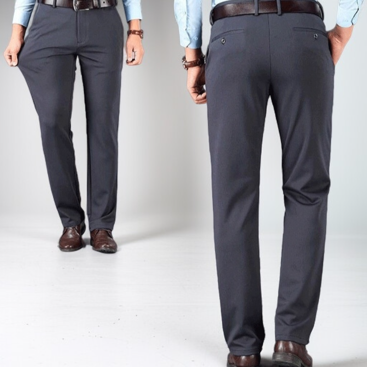 お父さんのカジュアルパンツ 通気性の良いズボン メンズ 春 夏 秋の生地 四方ゴム ハイウエスト 中高年のカジュアルパンツ