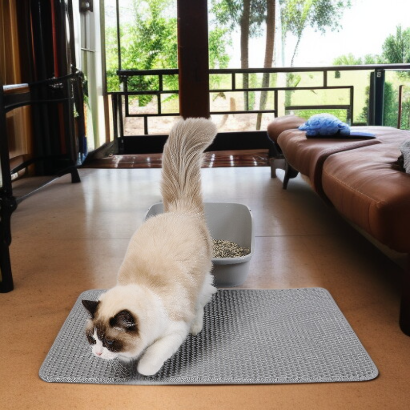 猫トイレマット 猫砂マット 猫砂取りマット 飛び散り防止 90x60CM 複数サイズ・色 猫マットトイレ 二重構造 マッサージ式 洗える・掃除簡単 EVA滑り止めマット 防水防カビ 臭さ防止 折り畳み