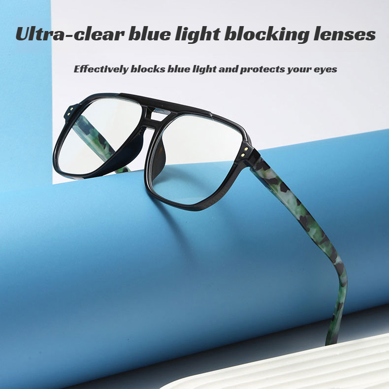 HD retro square frame presbyopia glasses