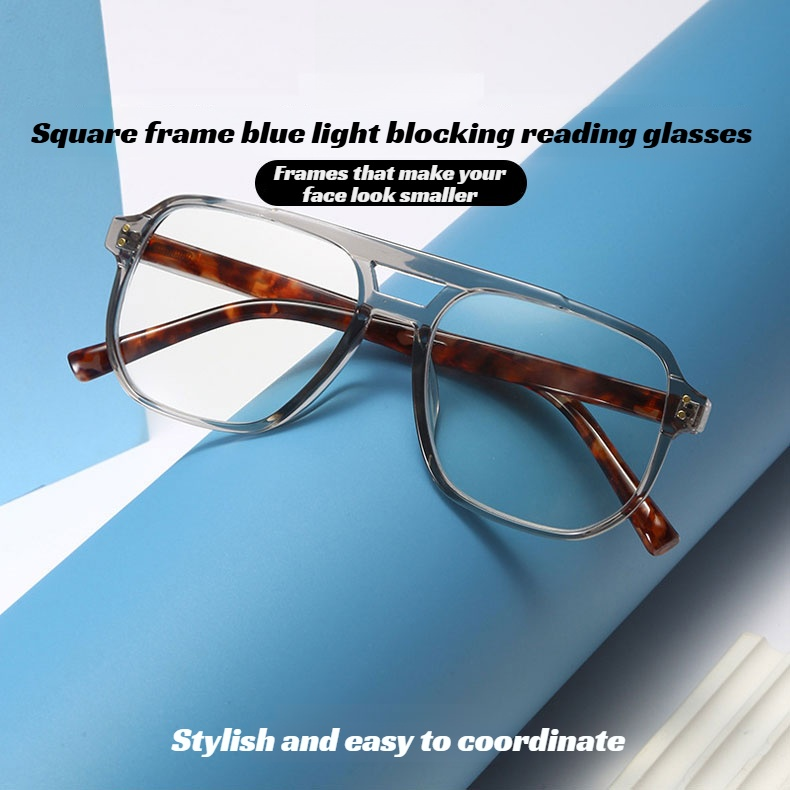 HD retro square frame presbyopia glasses