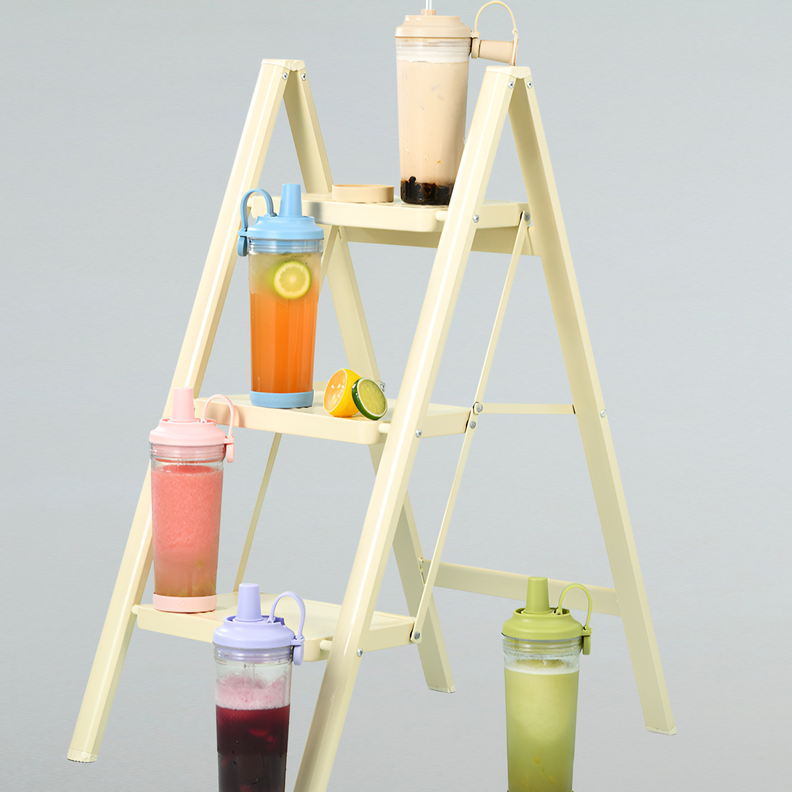 パールミルクティーカップ用の大きな穴が付いた新しいストローカップ、携帯用磁気ハンドルウォーターボトル、ストローウォーターカップ