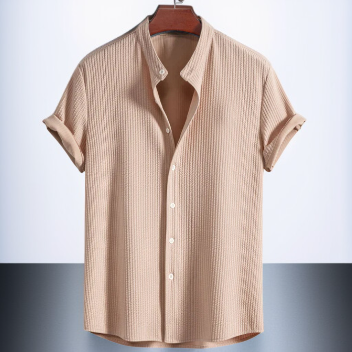 夏のメンズ半袖シャツ 無地 メンズ半袖トップス メンズシャツ