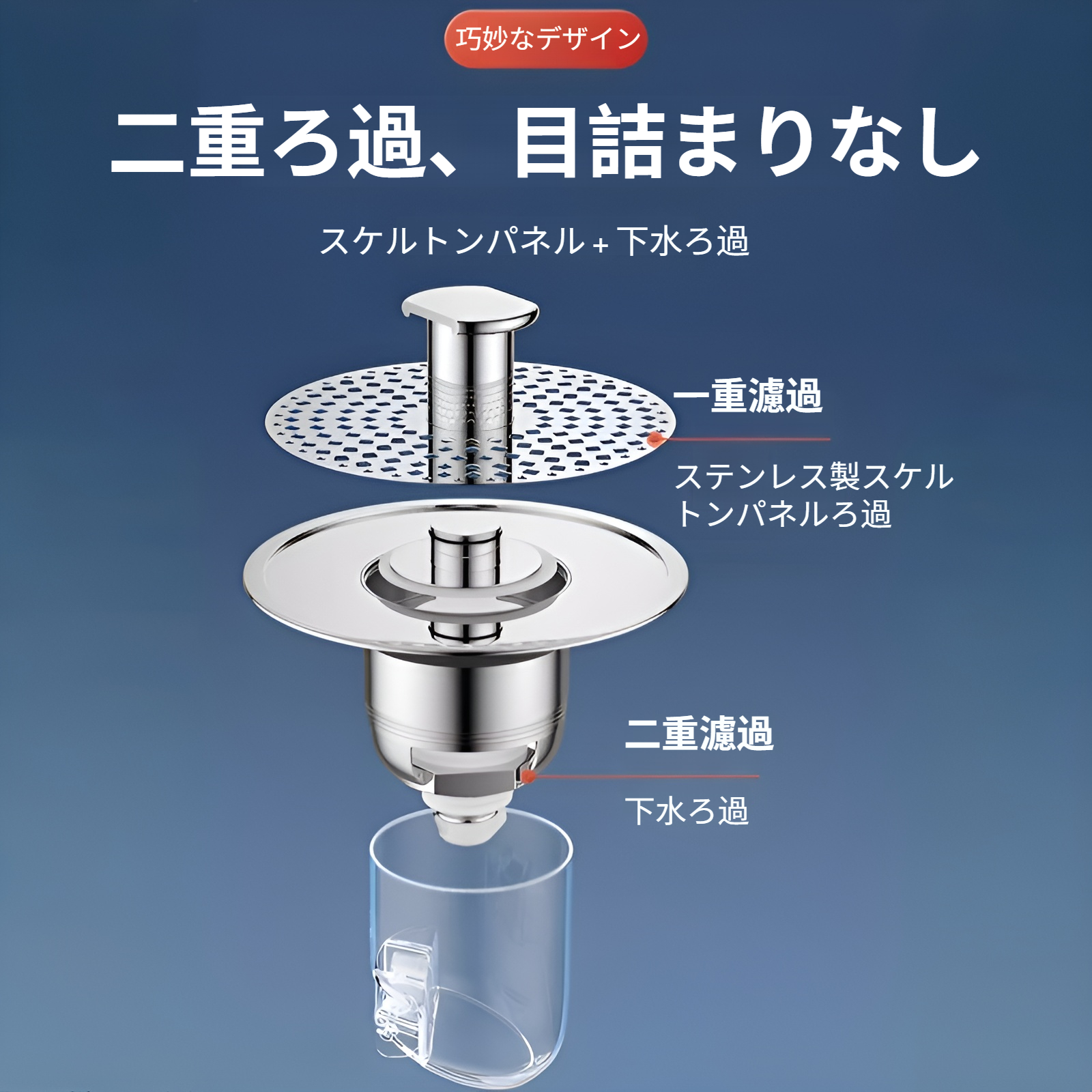 目詰まり防止機能がある水栓の内部構造