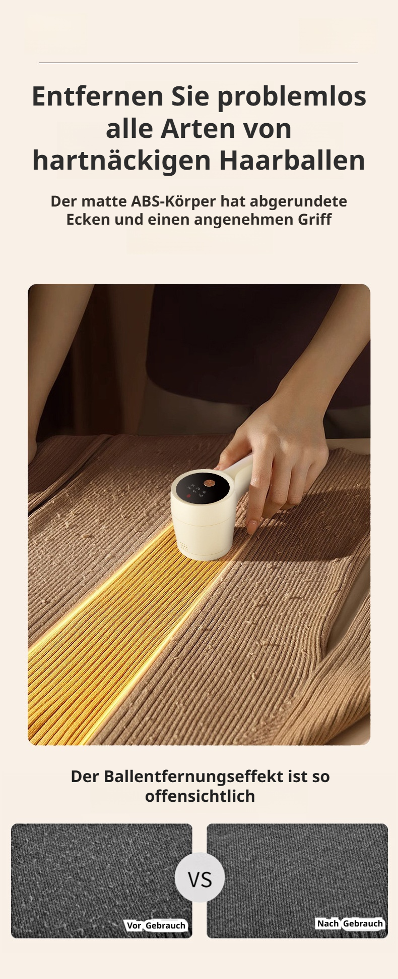 Neuer Fusselentferner für Kleidung und Textilien