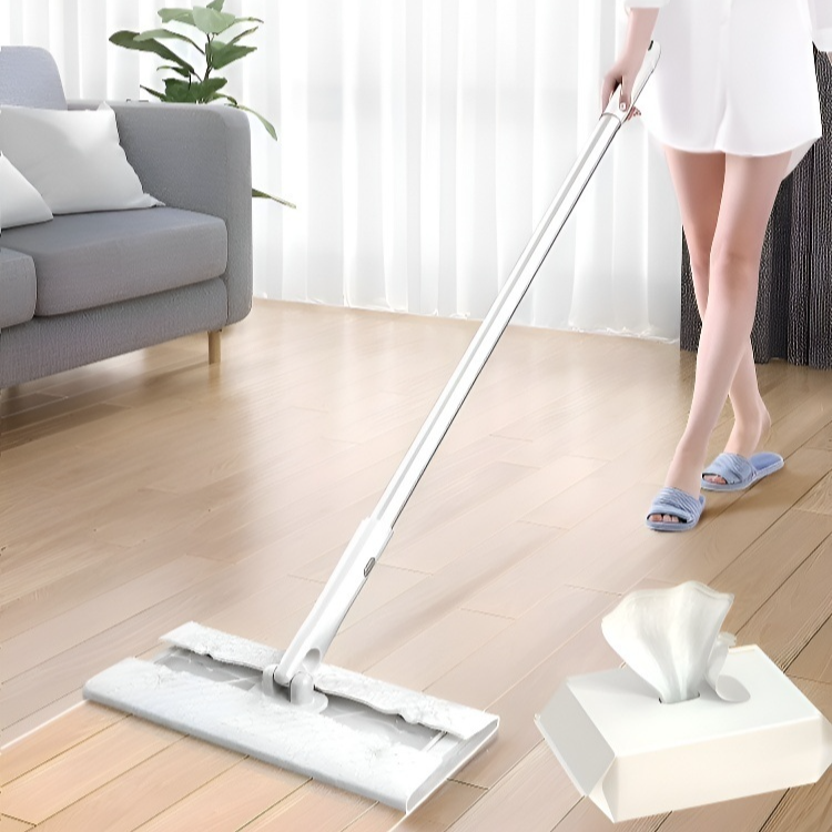 家庭用平板掃除紙静電乾湿両用床拭き怠け者手洗浄掃除紙