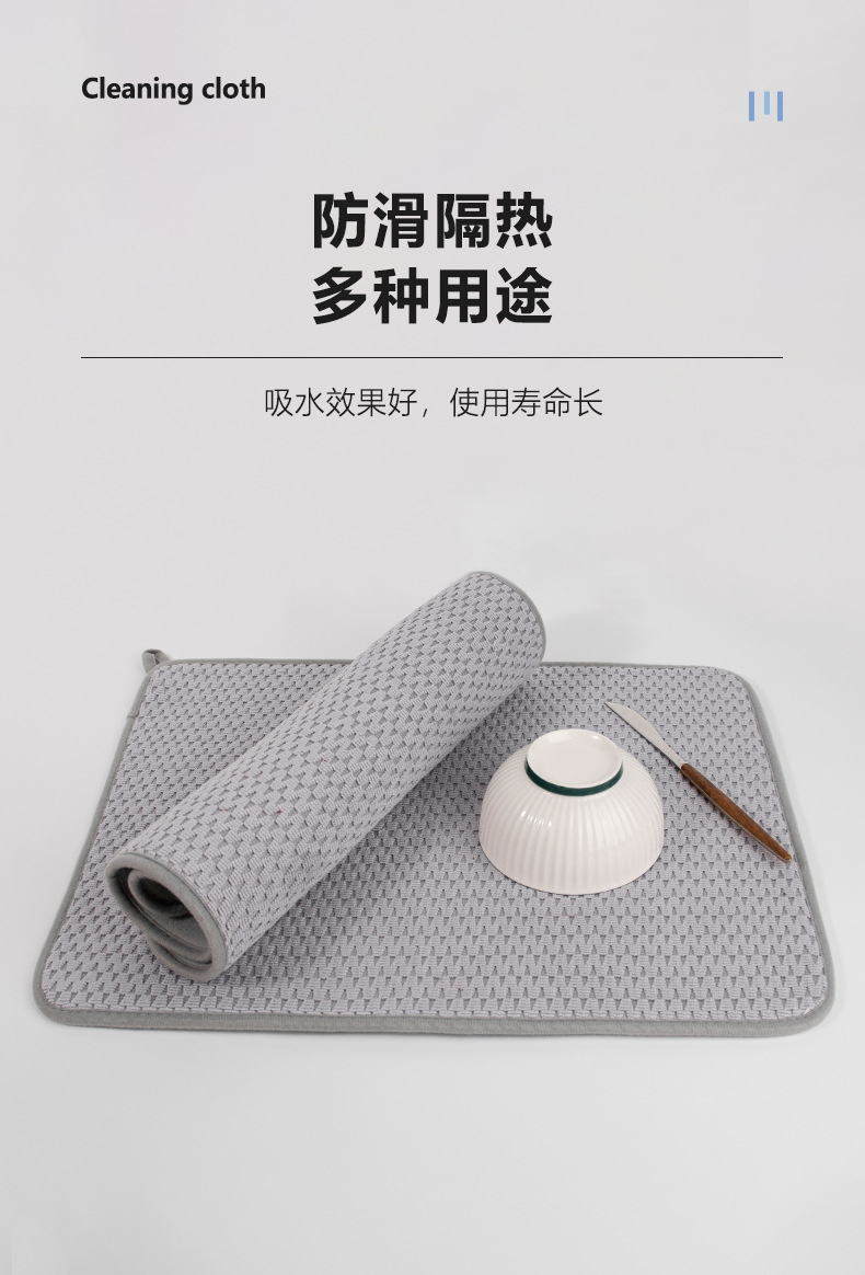 キッチン用多機能水切りマットの折り畳みイメージ