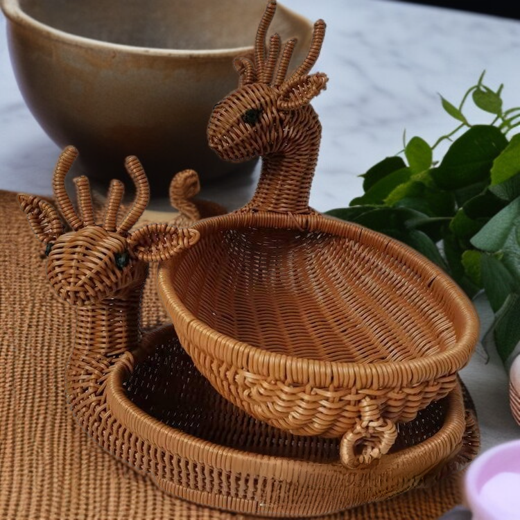 만화 짜임 과일 수납 바구니