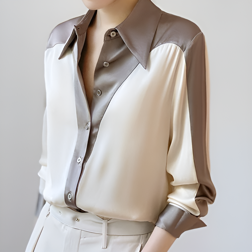 السيدات قميص طويل الأكمام تصميم أنيق