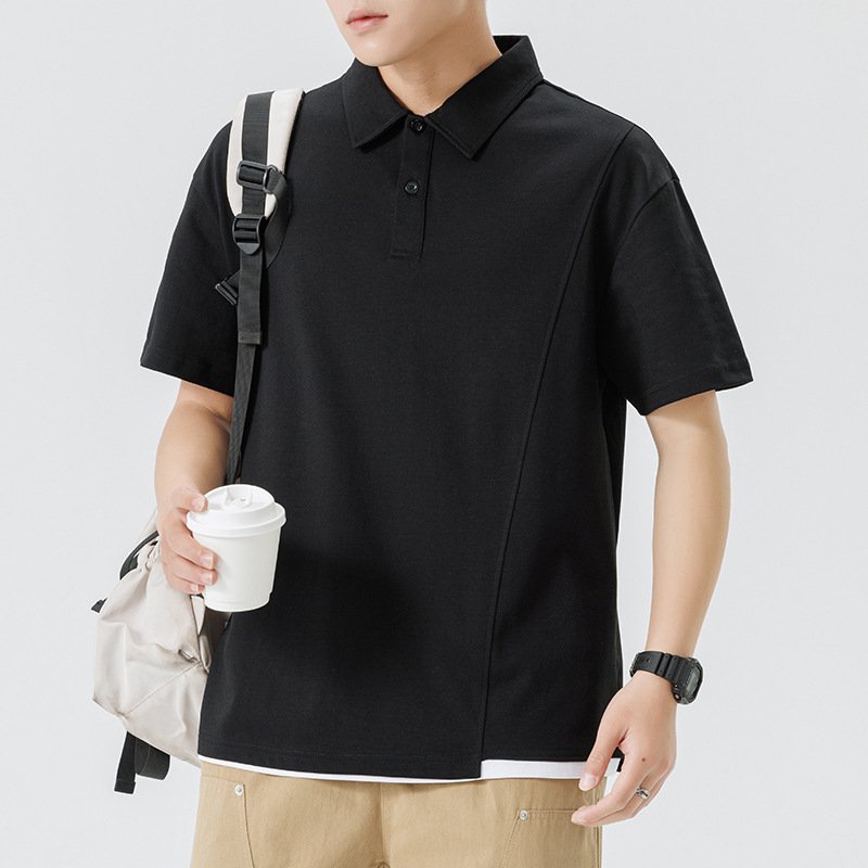 Dvoudílné polo tričko s volným prošíváním