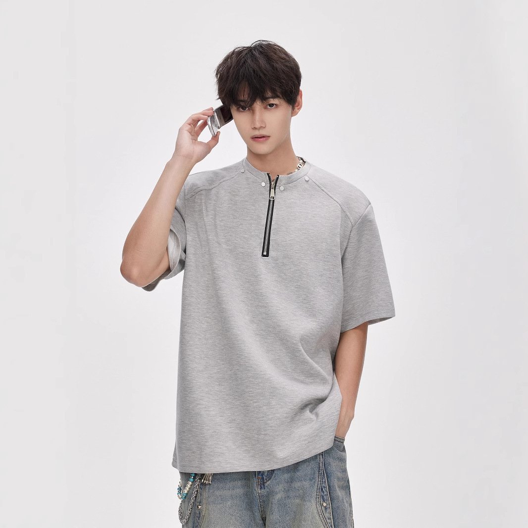 Tričko s krátkým rukávem a polovičním zipem z vrstvy vzduchu