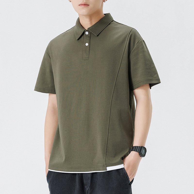 Dvoudílné polo tričko s volným prošíváním