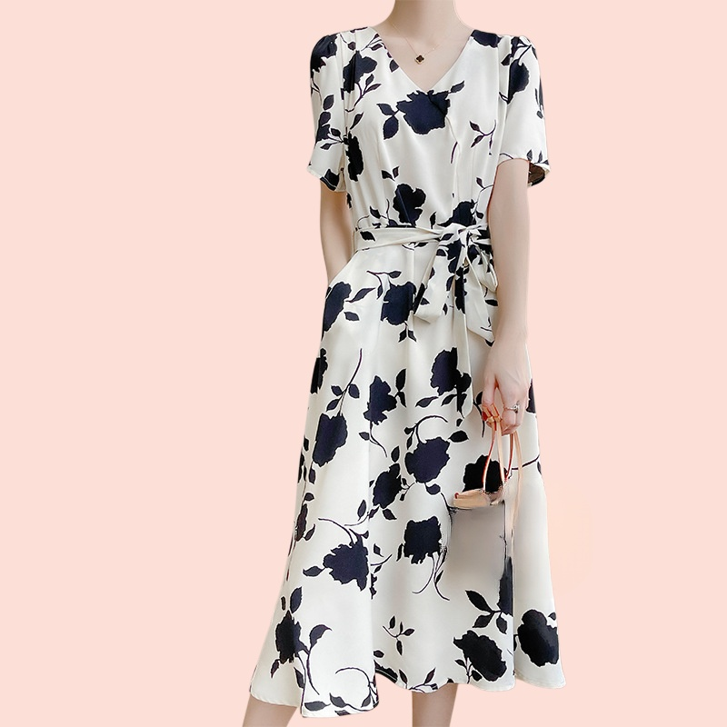 여름 신상 패턴 반팔 드레스