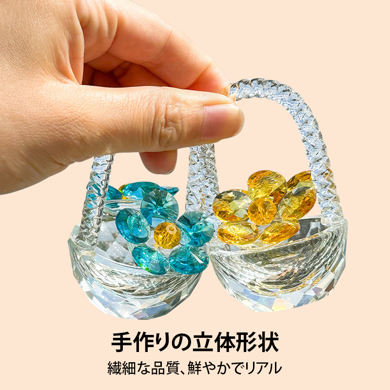 男女のクラスメートのデスクトップの装飾の水晶ガラスの小さい花のバスケットの技術の装飾の絶妙な小さい花のバスケット