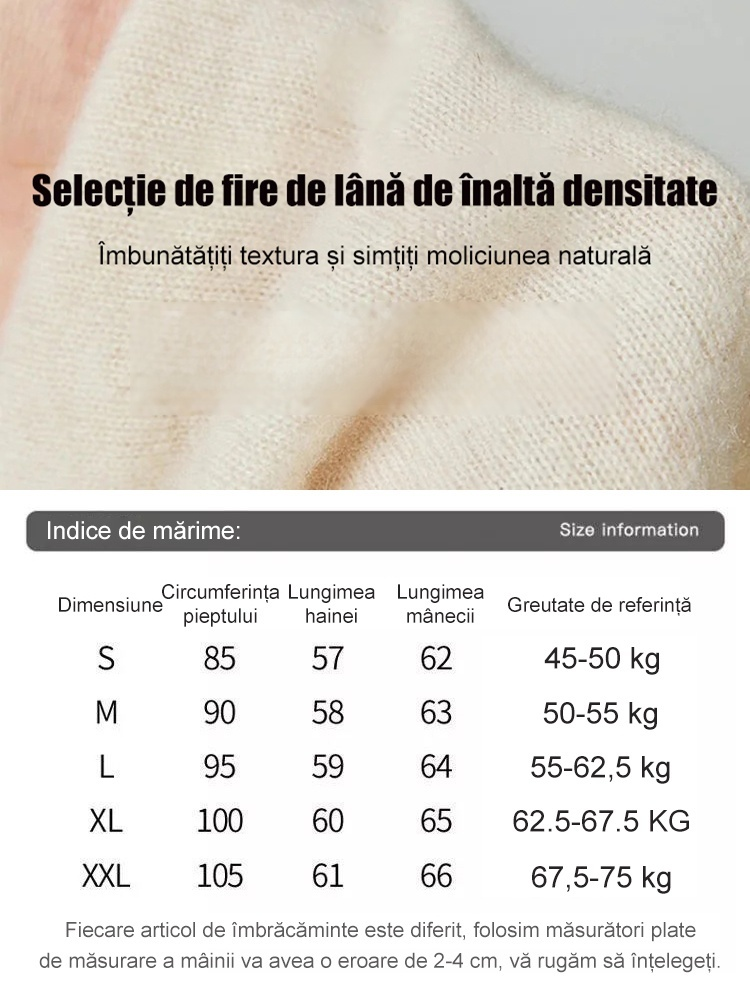 Pulover tricotat din cașmir fără cusături cu guler înalt pe jumătate de cașmir