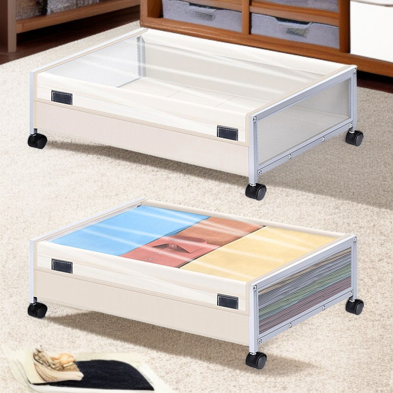 접이식 옷 수납함 침대 밑 대용량 수납함 설치 간편 캐스터 옷 갈아입기 수납함