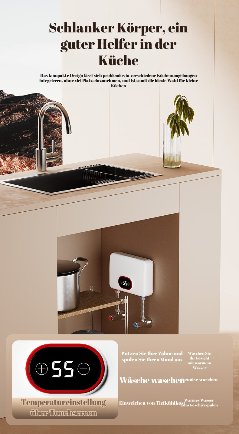 Schnelles Aufheizen – Perfekt für sofort warmes Wasser