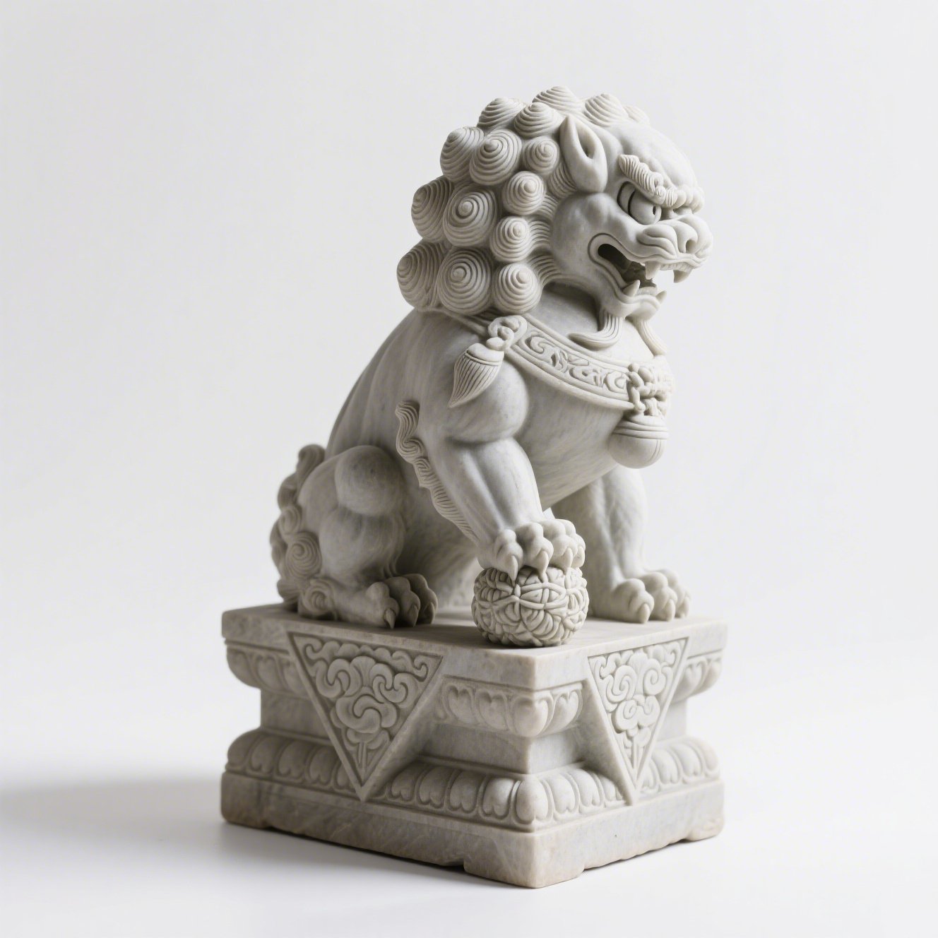 Čtyři ručně vyřezávaní lvi – Umělecké dekorace do interiéru