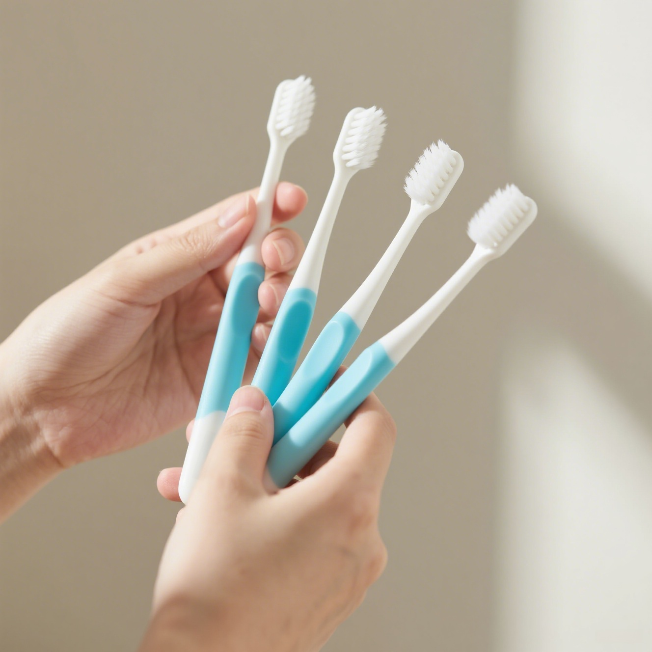 Detalle de las cerdas suaves del cepillo dental