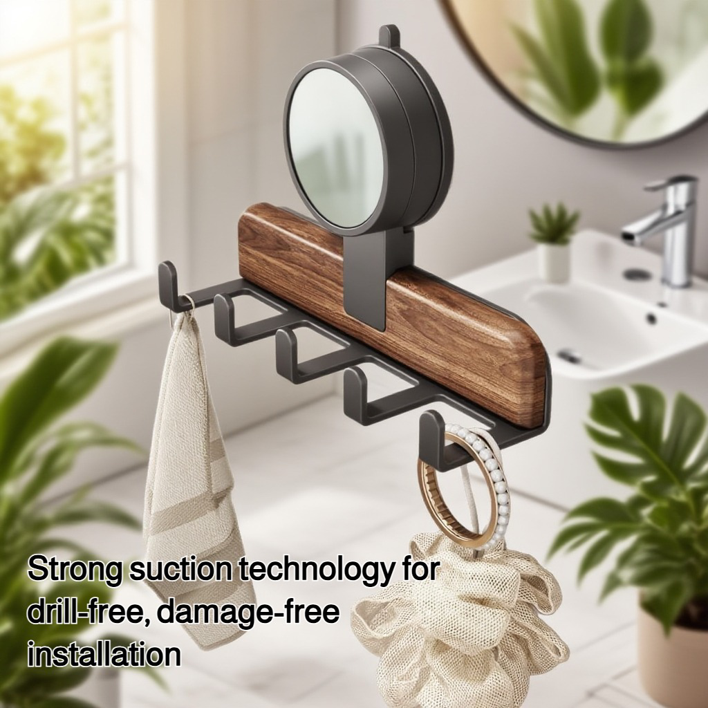 Walnut suction cup hook