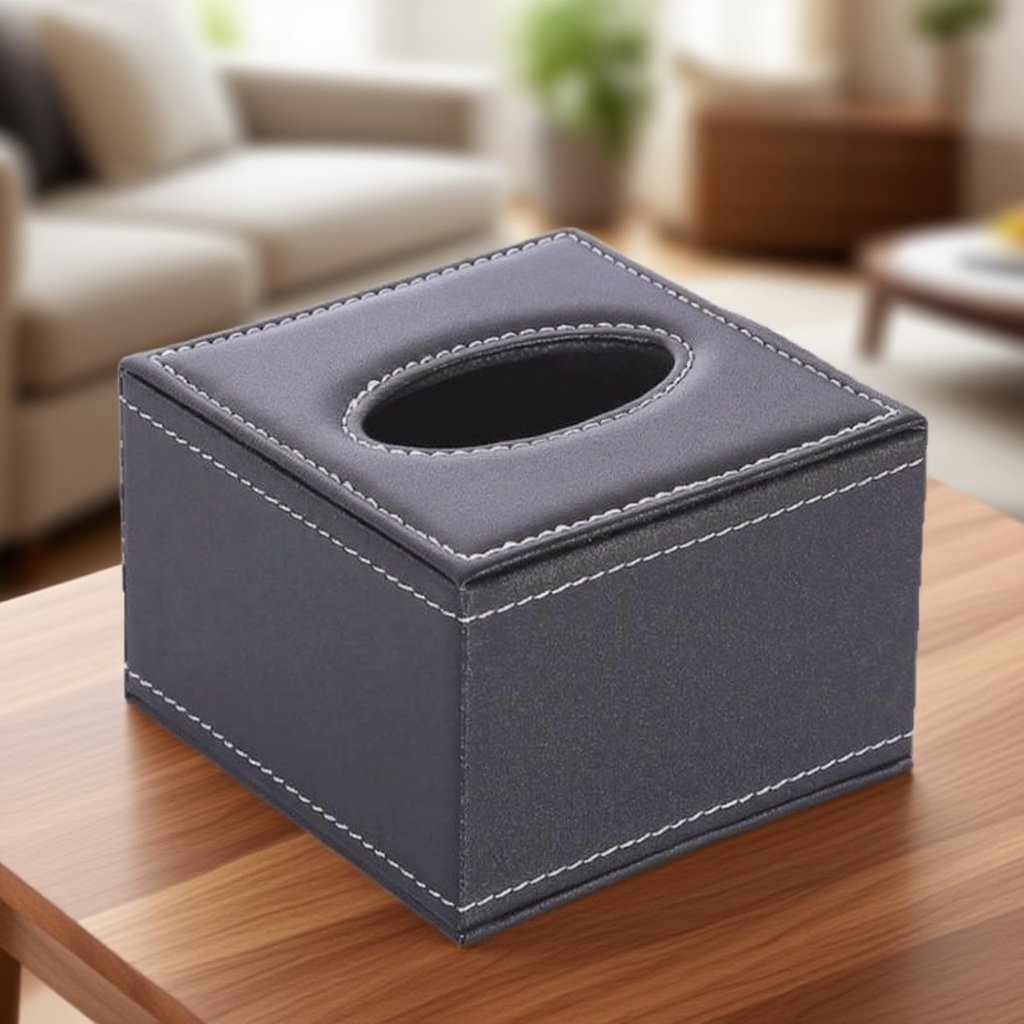 Lederkasten im Wohnzimmer als dekoratives Möbelstück