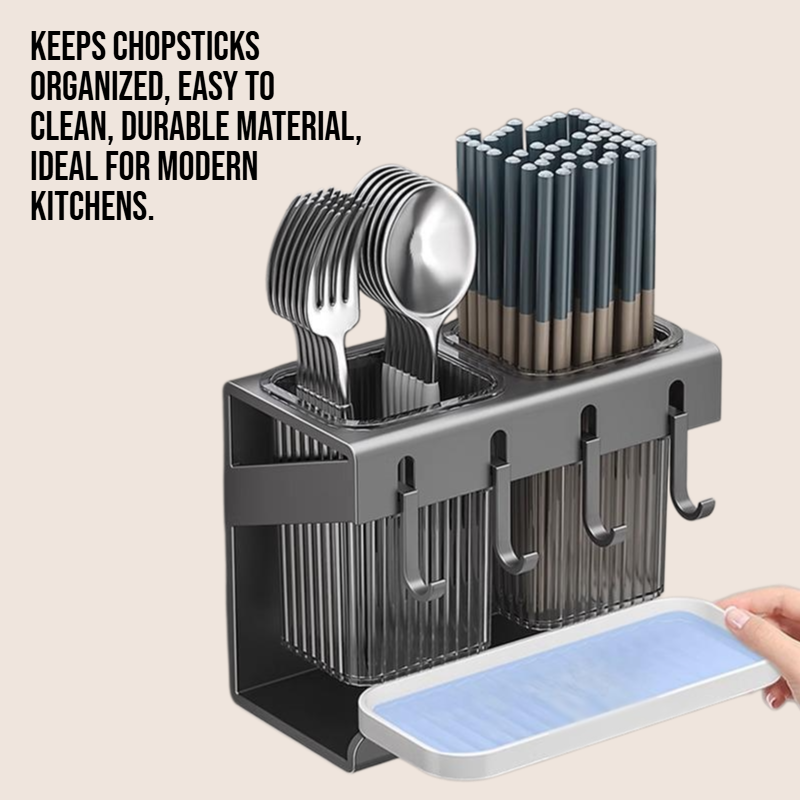 Home drainage non perforated wall mounted chopstick holder