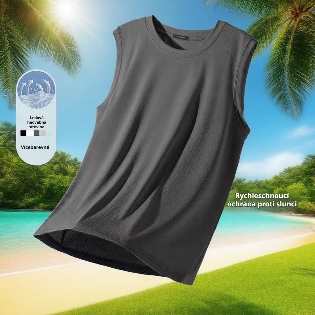 Sportovec ve fitness tílku během tréninku