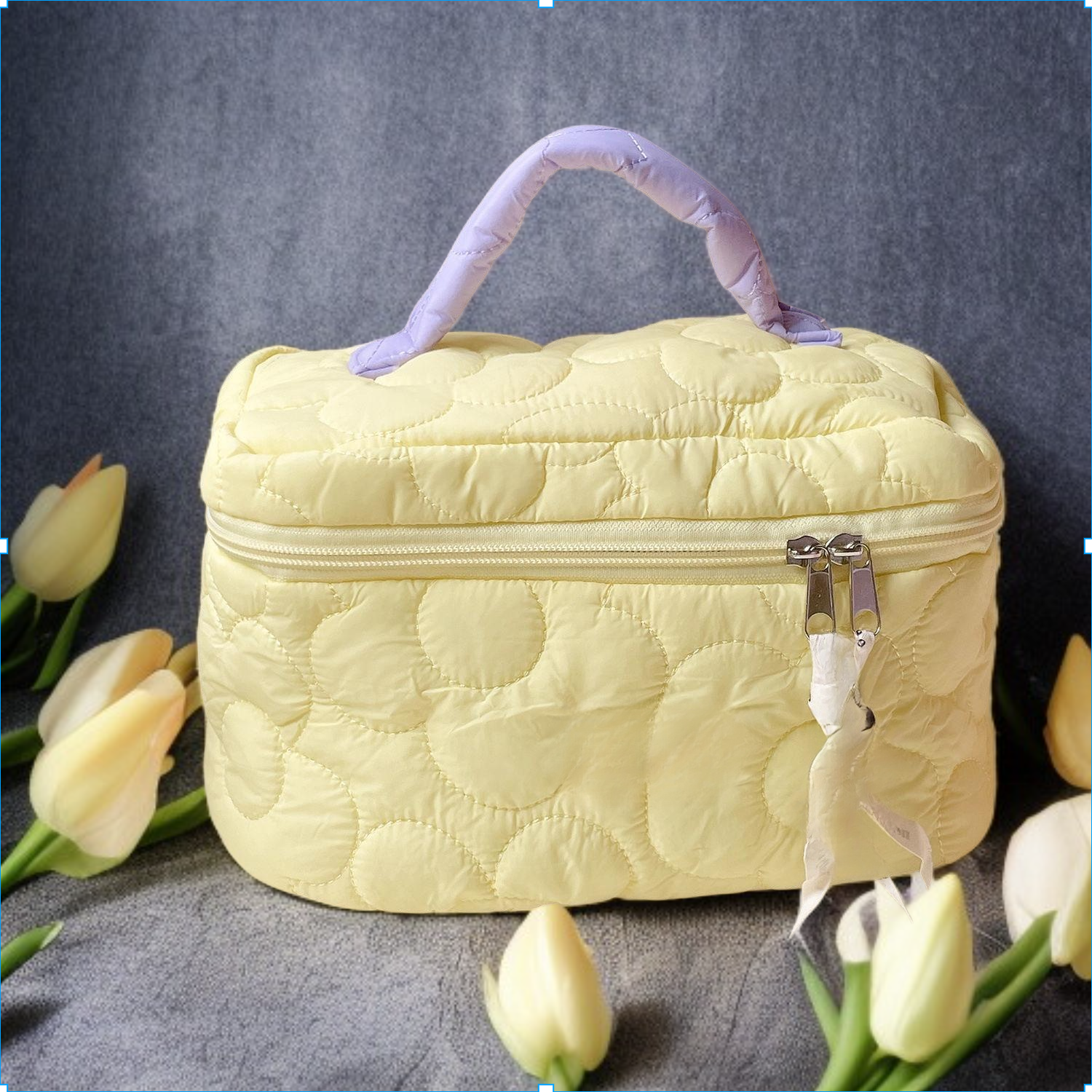 미니멀 릴리안 컬러 플라워 파우치 대용량 수납팩