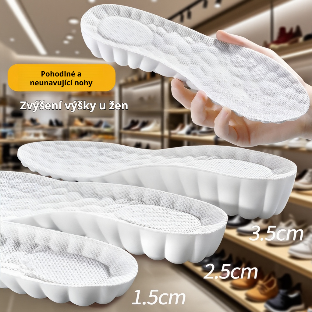 Sportovní pohodlné zvyšovací vložky, měkká podrážka, tlumení nárazů, pro muže i ženy