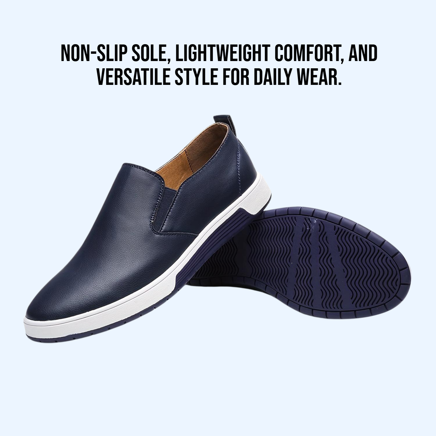 Men's slip on casual leather shoes