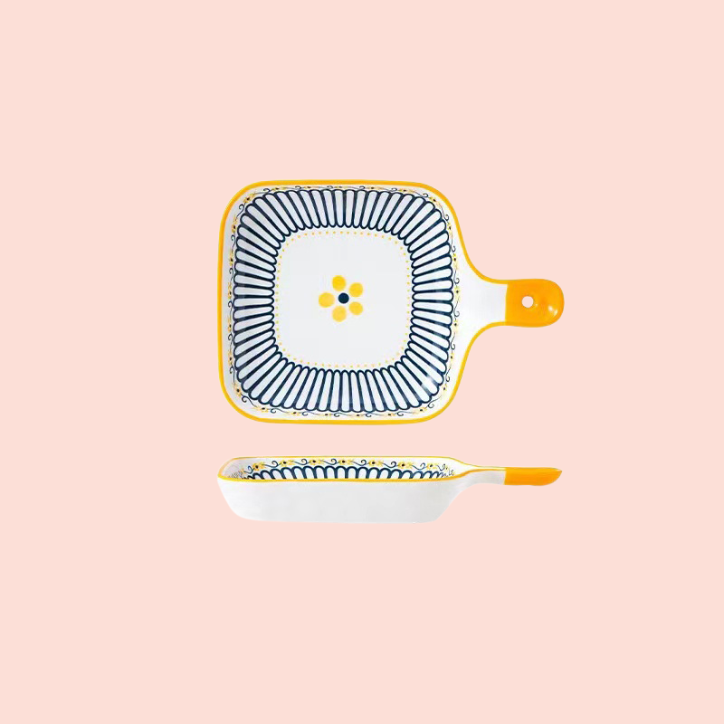 シンプルな家庭用食器セット（釉下彩のボウルとプレート）