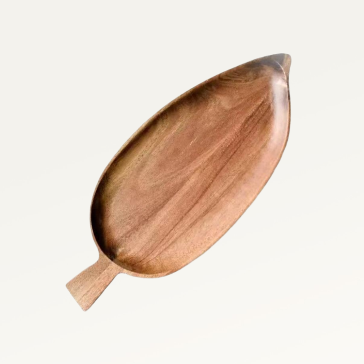 간식 플래터 나뭇잎 모양 접시 아카시아 치즈 스시 플레이트