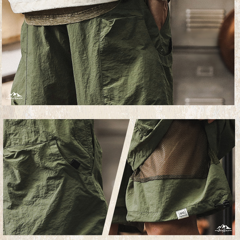 남자 여름 아웃도어 마운틴 속건 가짜 투피스 5부 카고 반바지 쿨링 방수 기능 캐주얼 반바지