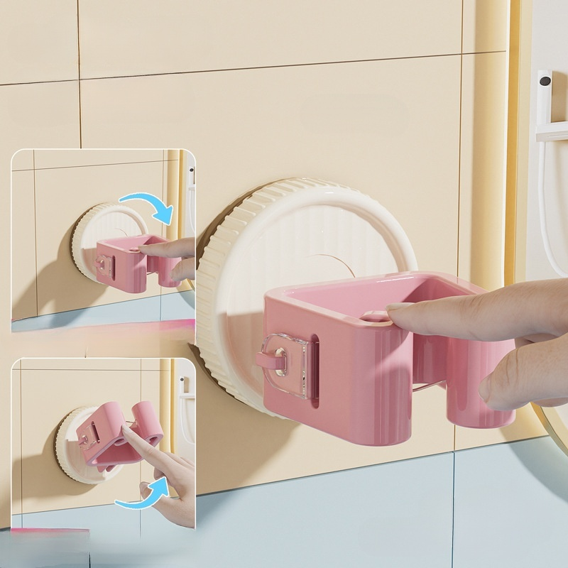 화장실 문 뒤 벽걸이 밀대걸이 편리한 빨판 펀치프리 벽걸이 벽수납 미끄럼방지 밀대걸이 벽수납선반