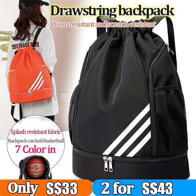 Portable shoulder bag drawstring backpack