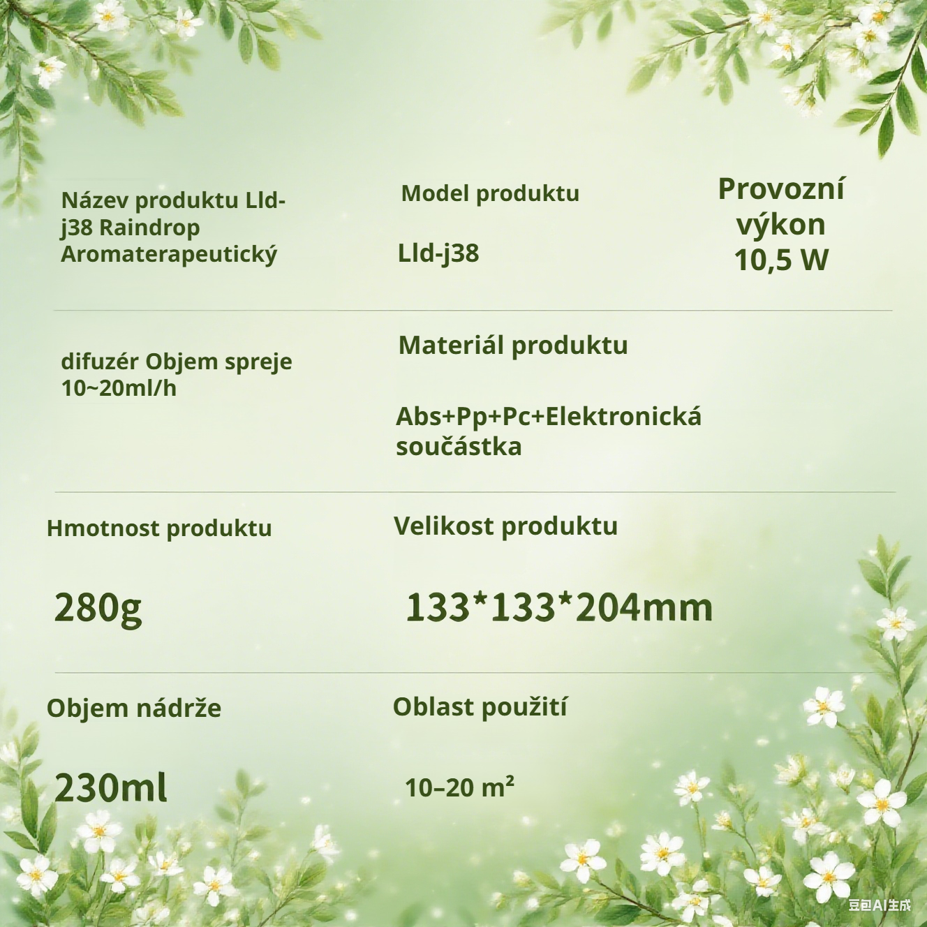 Snadné použití difuzéru Raindrop