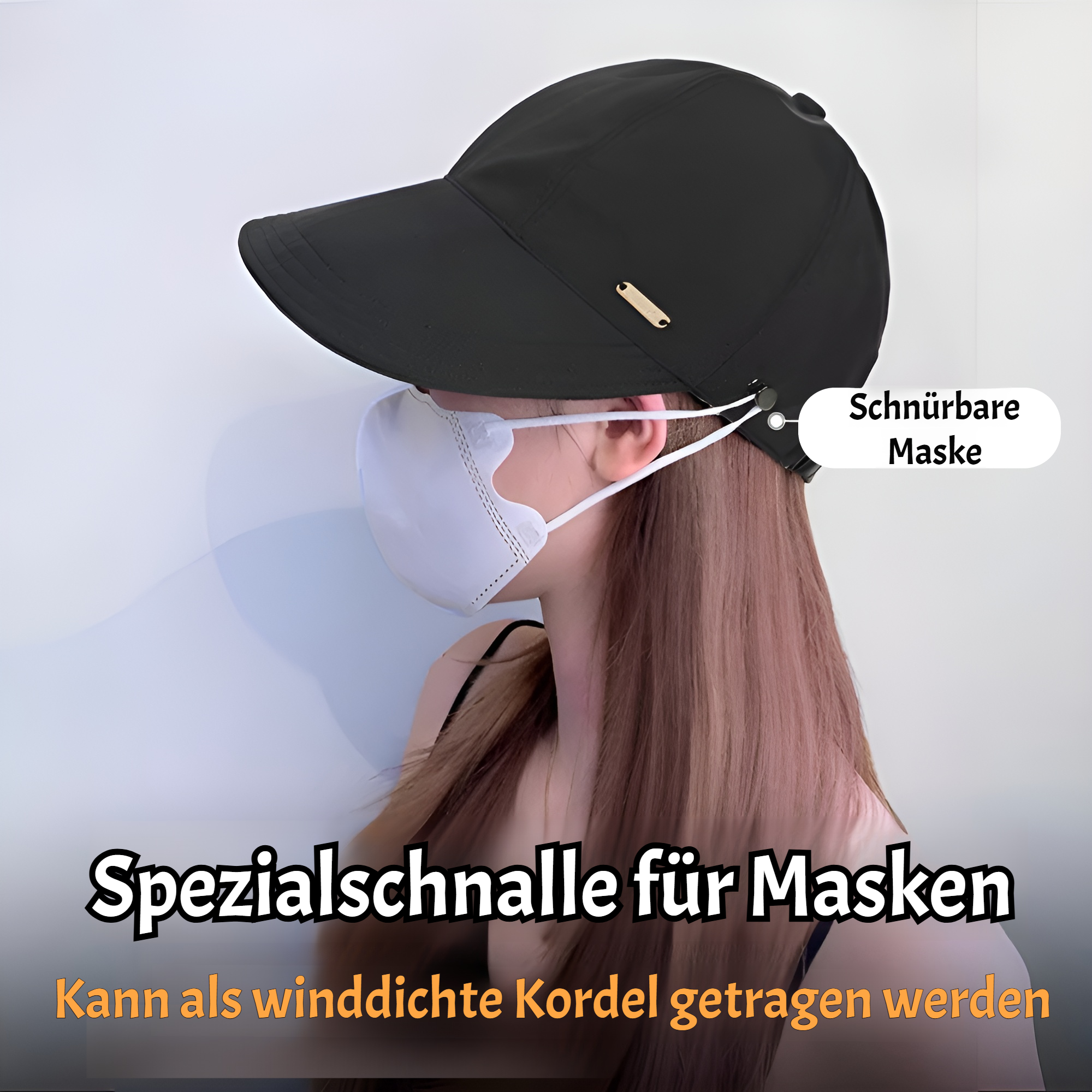 Extra breiter Schirm der Sonnenkappe für mehr Gesichtsschutz