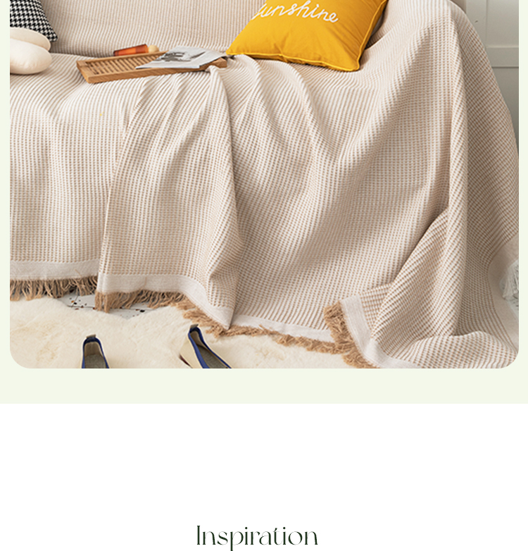 高品質綿糸ソファカバーの装着例