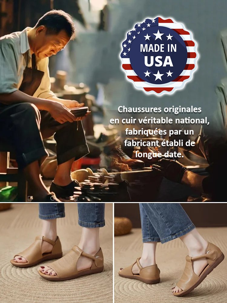 Sandales en peau de vache fabriquées à la main