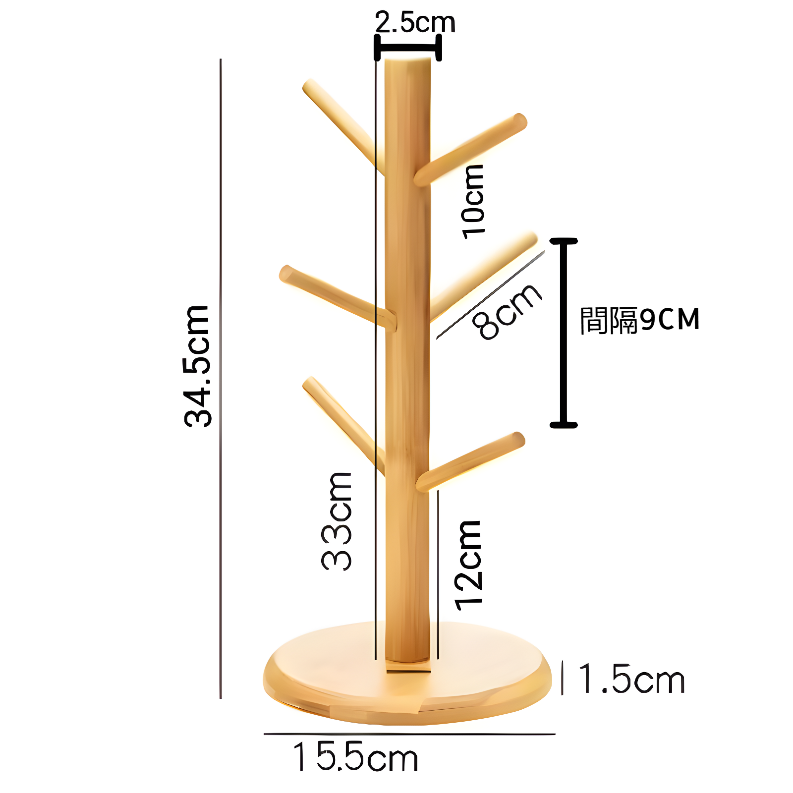 排水機能付きカップ収納ラック使用例