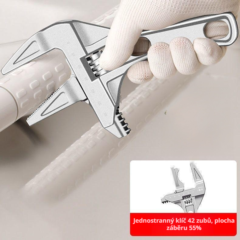 Manuální klíč s velkým otvorem a krátkou rukojetí, odolný